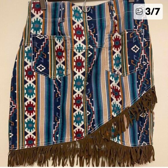 Aztec Influenced Suede Skirt Set - Picture 5 of 16